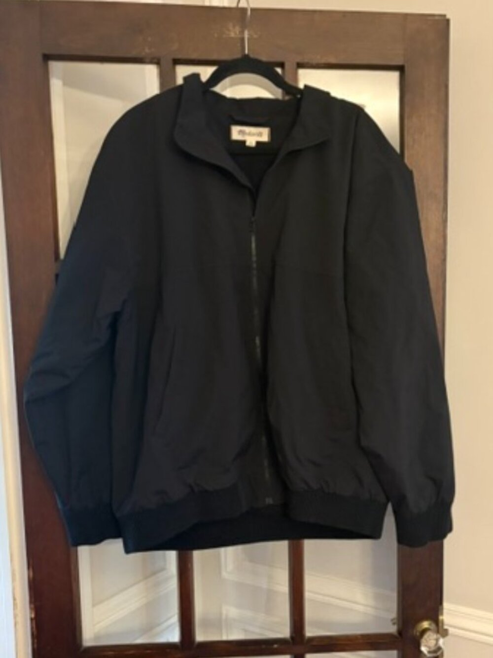 Madewell Black Bomber Jacket, Size XL